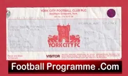 York City v Manchester United 1995 – Football Match Ticket