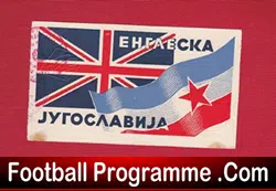 Yugoslavia v England 1954 – Old Football Ticket