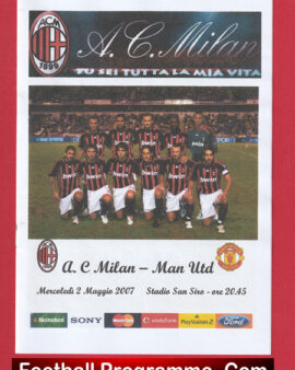 AC Milan v Manchester United 2007 – Pirate Football Programme 2