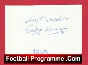 Manchester United Paddy Kennedy Autograph Card Man Utd 1953/54