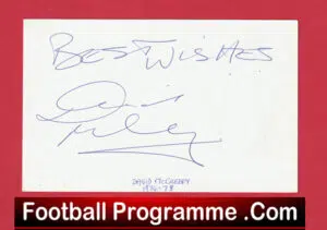 Manchester United David McCreery Autograph Card Man Utd 74/78