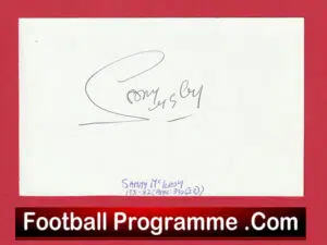 Manchester United Sammy McIlroy Autograph Card Man Utd 71/82