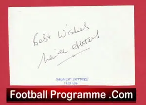 Manchester United Maurice Setters Autograph Card Man Utd 60/64