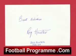 Manchester United Reg Hunter Autograph Card Man Utd 56/60