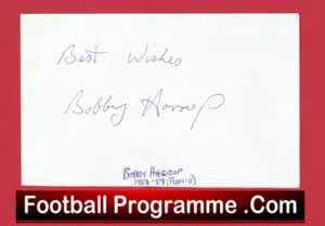 Manchester United Bobby Harrop Autograph Card Man Utd 54/59