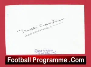 Manchester United Freddie Goodwin Autograph Card Man Utd 53/60