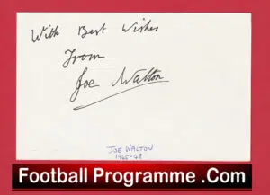 Manchester United Joe Walton Autograph Signed Man Utd 1945 – 1948