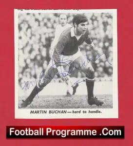 Manchester United Martin Buchan Autograph Signed Man Utd 1972 – 1983