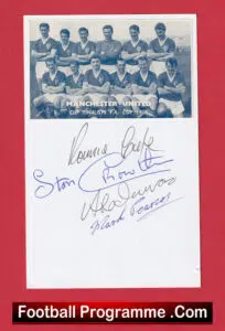 Manchester United 1958 FA Cup Winners Team Multi Signed Autographed