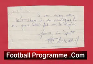 Manchester United Pat Crerand Autograph Signed Man Utd 1963 – 1971