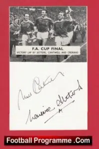 Manchester United Noel Cantwell + Maurice Setters 1963 Cup Winners Signed Picture