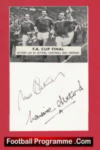Manchester United Noel Cantwell + Maurice Setters 1963 Cup Winners Signed Picture