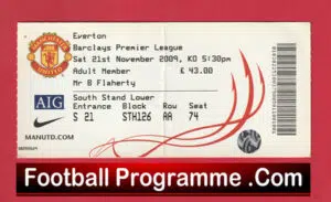 Manchester United v Everton 2009 – Football Ticket