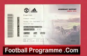 Everton v Manchester United 2017 – Football Match Ticket