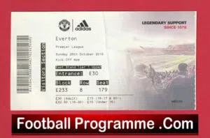 Everton v Manchester United 2018 – Match Ticket
