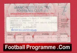 Manchester United v Brondby 1992 – Football Ticket Champions