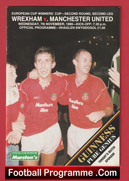 Wrexham v Manchester United 1990 - ECWC Match - Image 2