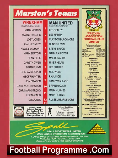 Wrexham v Manchester United 1990 - ECWC Match - Image 3