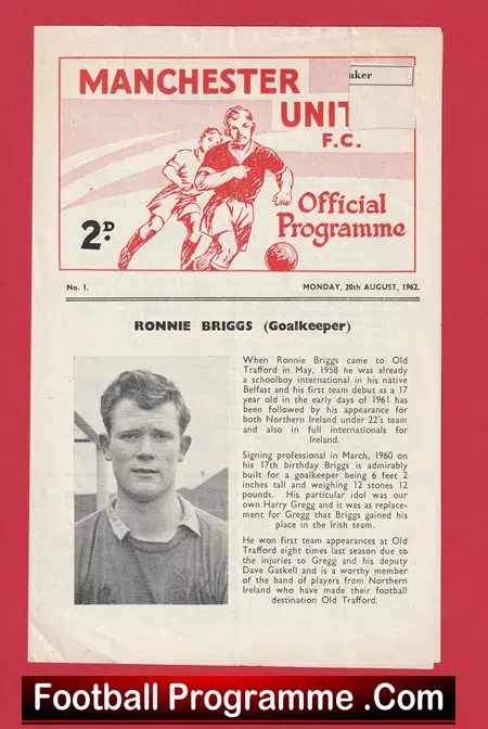 Manchester United v Everton 1962 - Reserves Match Ronnie Briggs - Image 2