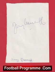 Manchester United Jimmy Greenhoff Autograph Man Utd 1976 – 1980