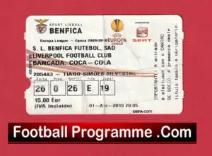Benfica v Liverpool 2010 – Football Ticket Portugal