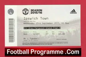 Ipswich Town v Manchester United 2015 – Football Ticket