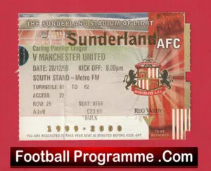 Sunderland v Manchester United 1999 – Football Ticket