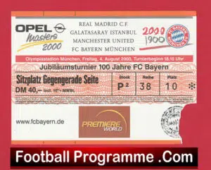 Real Madrid v Manchester United 2000 – Tournament Ticket Germany