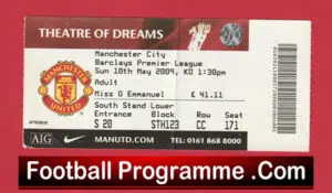 Manchester United v Manchester City 2009 – Football Ticket