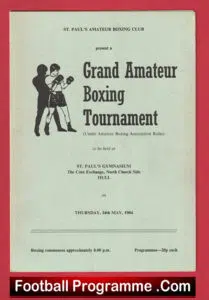 Boxing – St Pauls Amateur Boxing Club Grand Boxing Tournament Hull 1984