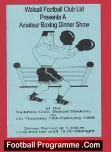 Boxing – Walsall FC Amateur Boxing Dinner Show Saddlers Club 1996