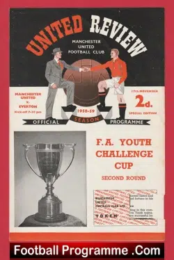 Manchester United v Everton 1958 - Youth Cup Game