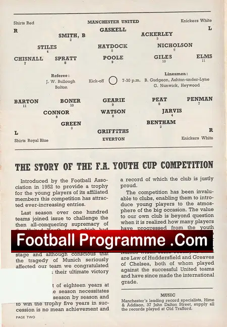 Manchester United v Everton 1958 - Youth Cup Match - Image 3