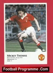 Manchester United Mickey Thomas Autograph Signed Man Utd 1978 – 1981