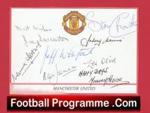 Manchester United Legends of the 1950s + 1960s Autographed Man Utd Card