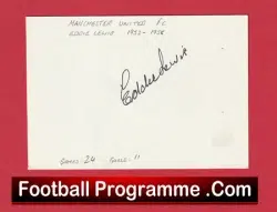 Manchester United Eddie Lewis Autograph Signed Man Utd 1952 – 1955