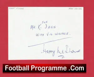 Manchester United Harry McShane Autograph Signed Man Utd 1950 – 1954