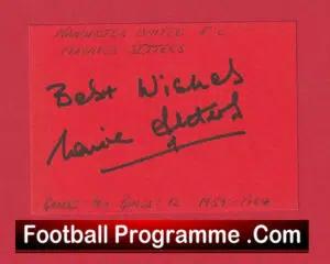Manchester United Maurice Setters Autograph Signed Man Utd 1960 – 1965