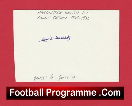 Manchester United Laurie Cassidy Autograph Signed Man Utd 1947 - 1956 - Image 2