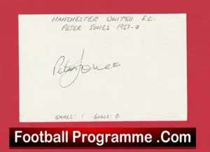 Manchester United Peter Jones Autograph Signed Man Utd 1955 – 1958