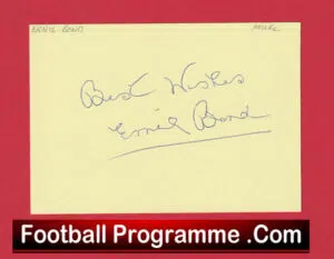 Manchester United Ernie Bond Autograph Signed Man Utd 1950 – 1952