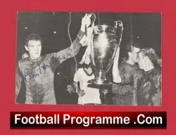 Manchester United Bobby Charlton + Bill Foulkes Autograph Man Utd European Cup