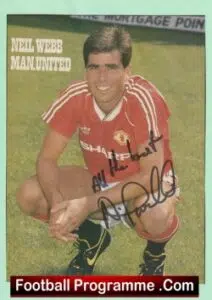 Manchester United Neil Webb Autograph Signed Man Utd 1989 – 1992