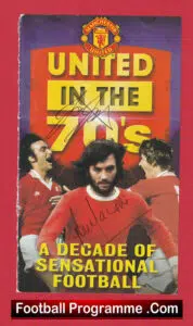 Manchester United Lou Macari + Joe Jordan Autograph Signed Man Utd