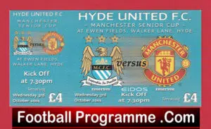 Manchester City v Manchester United 2001 – Senior Cup Ticket