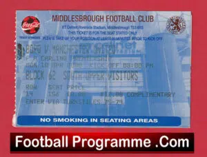 Middlesbrough v Manchester United 2000 – Football Ticket