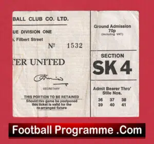 Coventry City v Manchester United 1974 – Match Ticket