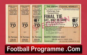West Ham United v Arsenal 1980 – FA Cup Final FULL Ticket