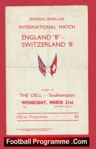 England v Switzerland 1956 – Duncan Edwards B International