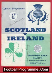 Scotland v Ireland 1958 – Signed Matt Busby + Danny Blanchflower